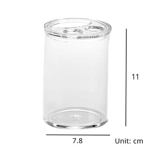 [Holar] Taiwan fait cercle incassable clair 3 fentes porte-brosse à dents en plastique dentifrice pour douche salle de bain - Product Image 2