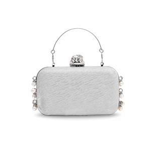 Pochette de mariée argentée P15267 - Product Image 1