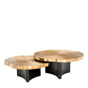Contemporary Farmhouse-Style Thousand Oaks <b>Set</b> of 2 Mango Wood <b>Nesting</b> <b>Coffee</b> <b>Tables</b> Durable and Movable Living Room Furniture - Product Image 1
