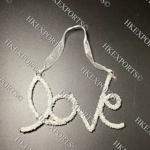 Adornos colgantes con cuentas de amor navideño hechos a mano, decoraciones festivas únicas para el hogar, tamaño personalizable - Product Image 2