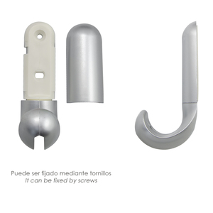 Gancio adesivo/a vite, argento opaco - Product Image 3