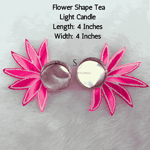 Bougie chauffe-plat en forme de fleur de couleur rose faite à la main avec fil de perles de perles pour Diwali Festival bougie de décoration - Product Image 3