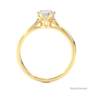 แหวนเพชรสำหรับหมั้นทรงกลม0.53กะรัตของขวัญครบรอบโรสโกลด์สำหรับแหวนเพชร CVD ของเธอ - Product Image 6