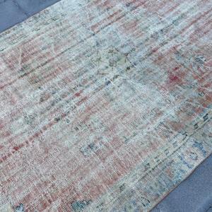 พรมตุรกีขนาด 5.2x8.7 ฟุต, พรมเปอร์เซียสีแดงแบบวินเทจทำจากขนสัตว์ - Product Image 5