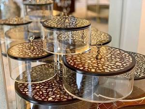 Contemporary Acrylic <b>Container</b> with MOP Inlay Wooden tray Perfect for Decorative Gift Packaging and Home Styling - Product Image 4