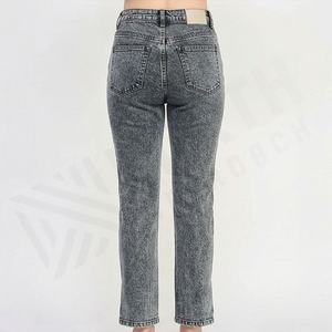Custom Ladies <b>Denim</b> Pants Latest Designs High Waist Fashionable <b>Denim</b> Jeans Women <b>Trousers</b> Customized Color Breathable Cotton - Product Image 2