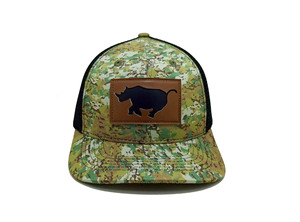 Parche de cuero personalizado Logo Gorra Bordado Logo Camo Camionero Sombreros Cuerda Promocional Camuflaje Diseño Vietnam Fábrica - Product Image 3