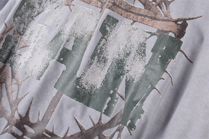Camiseta de Manga Corta Casual con Estampado Artístico de Espinas, Lavada, de Alta Calidad, al por Mayor - Product Image 5