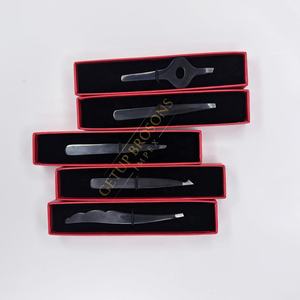 Pinzas de Cejas de Acero Inoxidable Plasma Negro de Alta Calidad GETUP BROSONS IMPEX, Punta Puntiaguda, Logotipo Personalizado, Herramientas de Belleza - Product Image 4