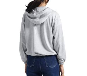 <b>Women's</b> Trending Hooded Pullover Breathable Sustainable Long Sleeve <b>Grey</b> Hoodie Comfortable Loose Fit for Winter Outdoor Use - Product Image 5