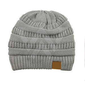 Hot Selling Winter Plain Dyed Custom <b>Streetwear</b> <b>Beanie</b> Hat Cotton/Wool Warm Knitted Common Fabric Image Style Hand Embroidery - Product Image 2