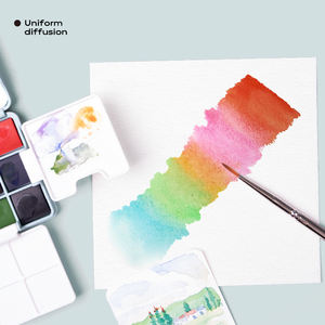 XinyiArt 9色トラベル水彩ポケットペイントセット折りたたみ式パレットウォッシュカップ付き初心者向け完璧なウォーターカラーセット - Product Image 5