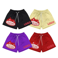Shorts de basketball personnalisés en maille pour hommes, avec logo brodé et impression par sublimation, entrejambe de 5 pouces, en polyester, pour la gym, vente en gros