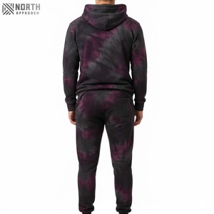 Ensemble mode décontractée Survêtement délavé à l'acide évasé pour hommes Vente en gros Ensemble de jogging deux pièces Survêtement de luxe teinté teint pour hommes - Product Image 2