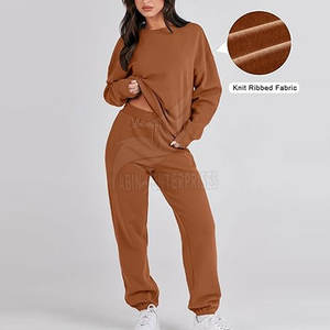 Conjunto Deportivo de Invierno para Mujer, Personalizado, Largo, de Dos Piezas, 100% Algodón Transpirable, OEM - Product Image 4