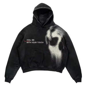 Custom French Terry Fleece Cropped Hoodie Streetwear Boxy Puff Style Embroidery Spring Eco-Friendly Breathable - Product Image 2