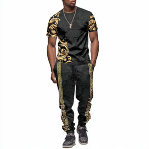 OEM imprimé graphique t-shirt sublimation pantalon deux pièces ensemble hommes Streetwear léger sublimation t-shirt survêtement hommes - Product Image 4