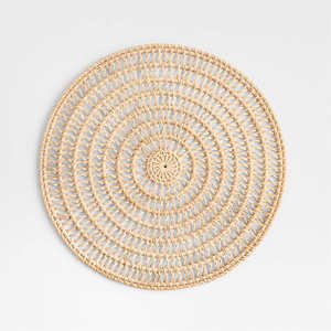 Handwoven Rattan Round Dining Placemat Eco-Friendly Natural Fiber <b>Table</b> <b>Mat</b> for Kitchen & Home Decor - Product Image 1