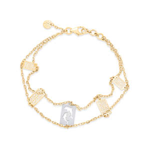 สร้อยข้อมือทองคำลายโมเสกแบบยืดหยุ่น - Product Image 2