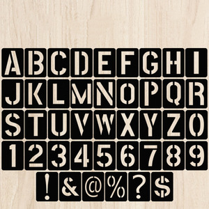 Pochoirs de <span class=keywords><strong>lettres</strong></span> et de chiffres pour porte, alphabet de 2/3/4/5 pouces, grands modèles de dessin d'alphabet, pochoirs de chiffres pour loisirs créatifs DIY - Product Image 2