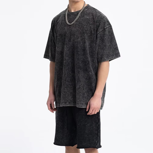 ชุดซักกรดแบบลำลองสำหรับผู้ชายเสื้อยืดผ้าคอตตอนระบายอากาศได้ดีแห้งเร็วชุดเสื้อผ้าซักแบบลำลองสำหรับ2025ฤดูร้อน - Product Image 5