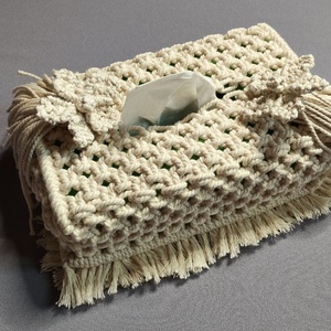 Reactangular-cubierta de caja de pañuelos Bohemia con hebilla de cuentas, tejido a mano de algodón para servilletas, organizador para fiesta - Product Image 4