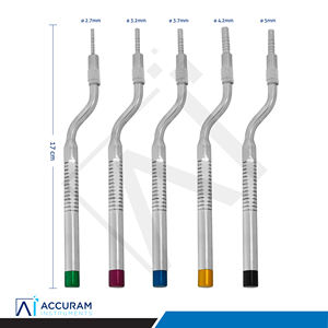 Kit d'ostéotomes internes pour l'élevation du sinus dentaire Accuram, 5 pièces, instruments manuels concaves à baïonnette pour implants, acier inoxydable - Product Image 6