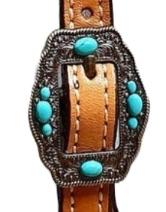 Vente chaude de haute qualité en cuir occidental une oreille Headstall équestre Tack Set fait à la main usiné tête de cheval collier en cuir usiné - Product Image 6