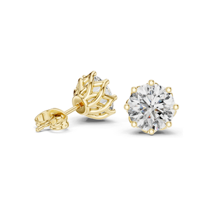 ต่างหูเพชรแล็บ 4 กะรัต คุณภาพ VVS-VS ระดับความใส EF  ทอง 18KT, 14KT, 10KT และเงิน 925  ทองชมพู, ทองเหลือง, ทองขาว และมอสซาไนต์ - Product Image 5