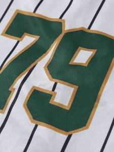 2025 superventas Unisex 220GSM gráfico sublimación manga corta cuello en V rayas fútbol americano Jersey transpirable de gran tamaño - Product Image 5