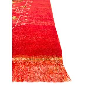 Alfombra Grande de Lana Anudada a Mano Aalam, Diseño Abstracto con Medallón Rojo Naranja, Rectangular, para el Hogar, Modelo PAEM-330, para Entrada, Pasillo, Sala de Estar - Product Image 4