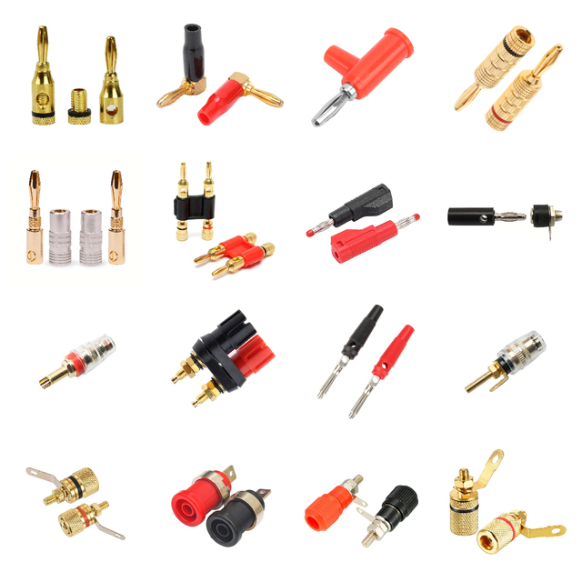 2mm 4mm Banana Plug Binding Post Screw Connector Audio Speaker Amplifier Audio Connector