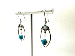 Bijoux pour femmes Boucles d'oreilles style bohème en argent sterling 925 Boucles d'oreilles en argent sterling turquoise tendance Boucles d'oreilles faites à la main Cadeau pour - Product Image 3