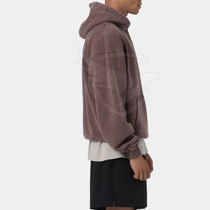Último diseño de alta calidad sudaderas con capucha de tamaño personalizado para hombres hechas en Pakistán transpirable lavado ácido sudaderas con capucha - Product Image 3