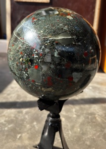 Grande sphère de pierre de sang africaine naturelle, boule de cristal polie, pierre de guérison, méditation, Feng Shui, décoration de la maison, livraison gratuite - Product Image 2