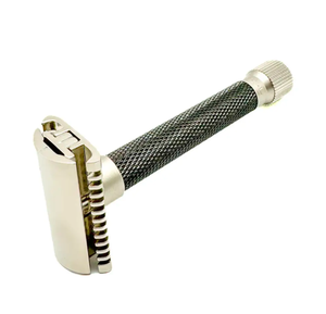 Rasoir de sécurité à barbe professionnel de 11cm Rasoir en métal à double tranchant lisse avec forme de poudre ANAAIF - Product Image 1