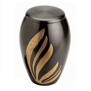 Urnes de crémation pour adultes en laiton de haute qualité avec gravure de feuilles urnes funéraires en métal fini noir or pour cendres humaines - Product Image 5