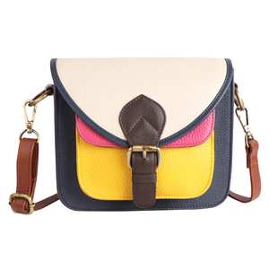 Chất lượng cao chính hãng Da chéo túi cơ thể cho phụ nữ với dây kéo lớp học đầu tiên bò da handmade da thật Ví - Product Image 1