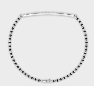 Zinia Mangalsutra Classic Ethnic Style Lab Grown Diamond Rhodium Plated <b>Bracelet</b> in <b>Solid</b> 925 Sterling <b>Silver</b> for Party & Gift - Product Image 2