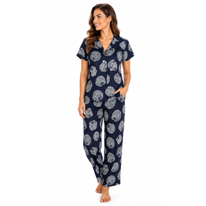 Conjunto de Pijama Evolve X Venus para Mujer, 100% Algodón Dobby Premium, Suave, Transpirable, de Secado Rápido, Estampado, Moderno, de Manga Larga y con Botones - Product Image 6