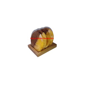 Meilleure qualité traditionnel Arrive Showpiece boisson bière thé bois sous-verre ensemble avec résine poli support ensemble pour décor de Table à manger - Product Image 4