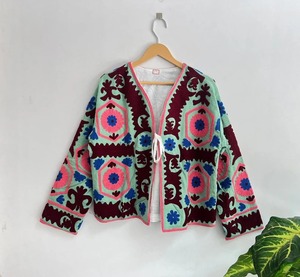 Chaqueta Suzani Unisex con Bordado Floral, Abrigo de Invierno con Capas de Algodón, Tela TNT, Ropa de Invierno, Regalo Moderno de Lujo - Product Image 3