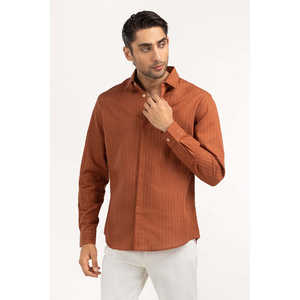 Camisas Casuales para Hombre, Doble Botonadura, 100% Algodón, Popelina a Rayas, Teñido Liso, Suministro ODM - Product Image 5