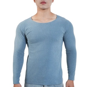 Hommes grande taille chemises thermiques col rond manches longues polaire doublé couche de base haut hiver chaud grand sous-vêtement temps froid sous-vêtements - Product Image 5