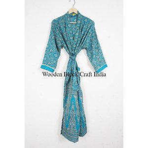 High Quality 100% Silk Printed Elegant Luxury <b>Kimono</b> <b>Robe</b> Beautiful Pattern Customizable Color Logo-Breathable Soft Spring - Product Image 6