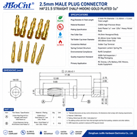 Connecteur banane femelle JBoCnt 2,5 mm, broche 21,5 mm, plaqué or, laiton T2 C3604, boîtier en nylon, pour connexions de fil de batterie et moteur RC