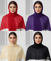 Écharpe en mousseline de soie perlée unie, douce et légère, pour femme, longue, 14 nuances, OEM ODM personnalisable, vente en gros
