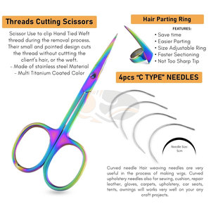 Kit d'outils pour extensions de cheveux en acier inoxydable, comprend 2 micro-perles à trous, pince à sertir Microlink, 12 pinces de sectionnement, rapide - Product Image 5