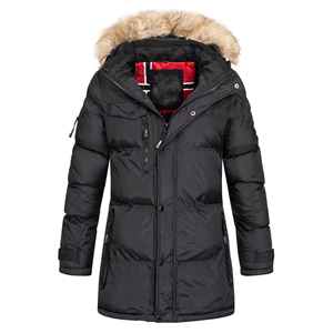 Parka especial de invierno con cremallera de cuarto de Bolsillo grande frontal elegante para mujer, chaqueta cómoda y cálida con capucha de piel con parches personalizados - Product Image 1