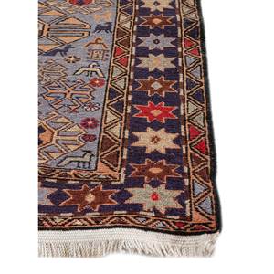 Tapis en laine et soie noué à la main Kiaan Blue Pae-5266, motif géométrique, tapis de salon pour adolescents, 9x12, décorations de couloir - Product Image 4